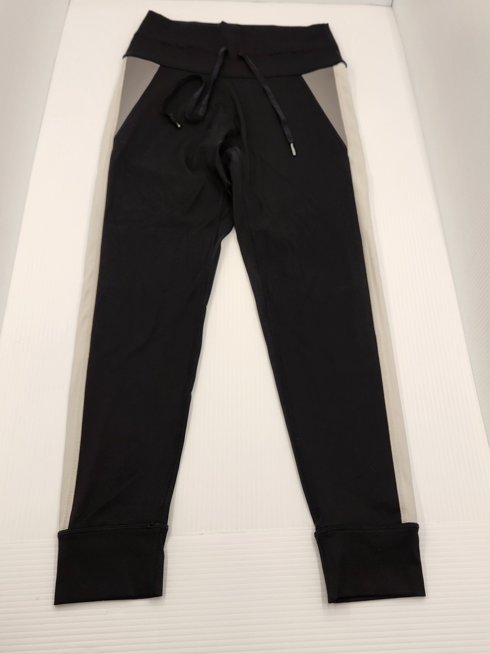 aerie Black Joggers with Gray Side Panels
